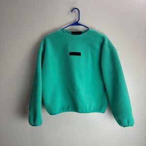 Fear of God Essentials Polar Fleece Crewneck Mint Leaf Sweatshirt Size 10